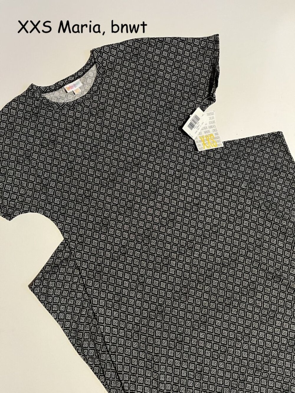 XXS Lularoe Maria maxi dress, black with white squares